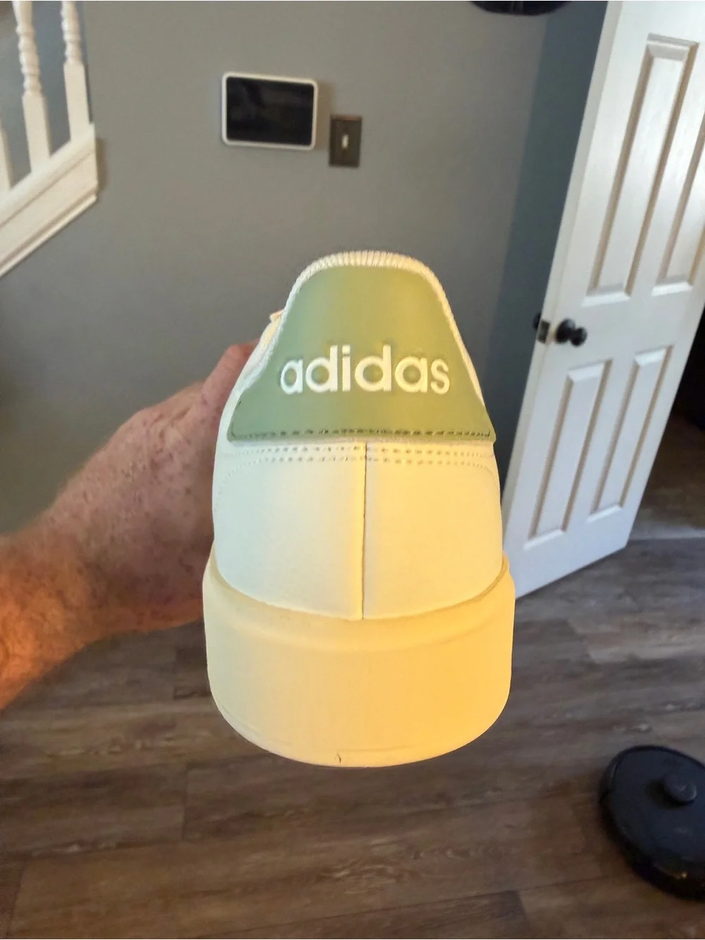 Adidas Grand-Court 2.0 Cream Low-Top Sneakers with Green Stripes- NWT